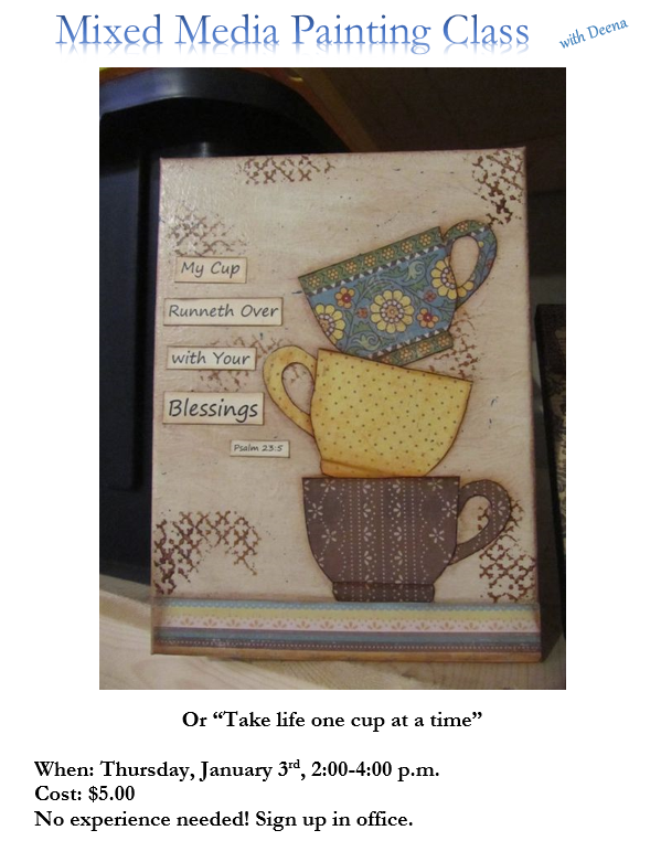 mixed media class Sherman Parks & Rec