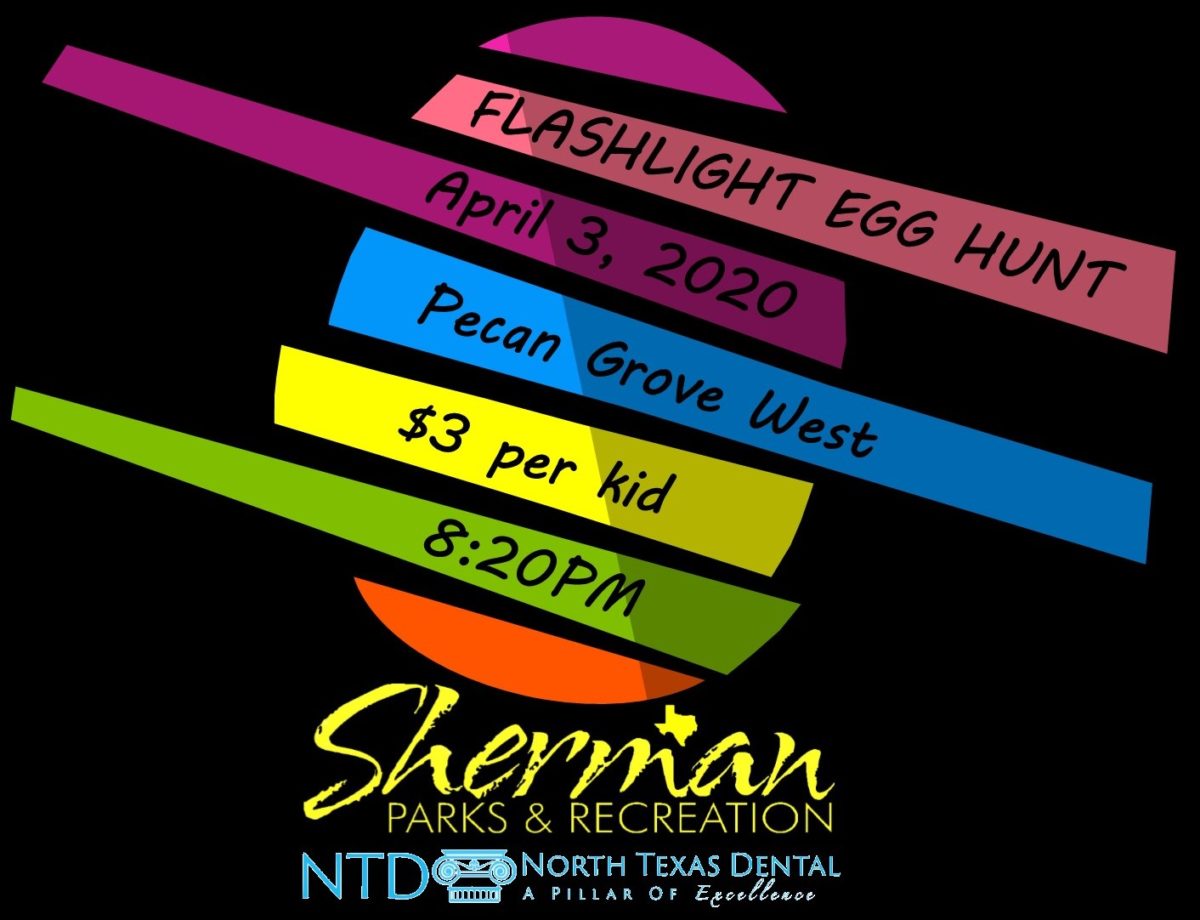 Flashlight egg hunt 2020 Sherman Parks & Rec